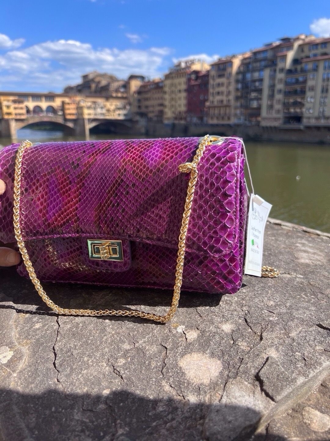 Purple chain bag