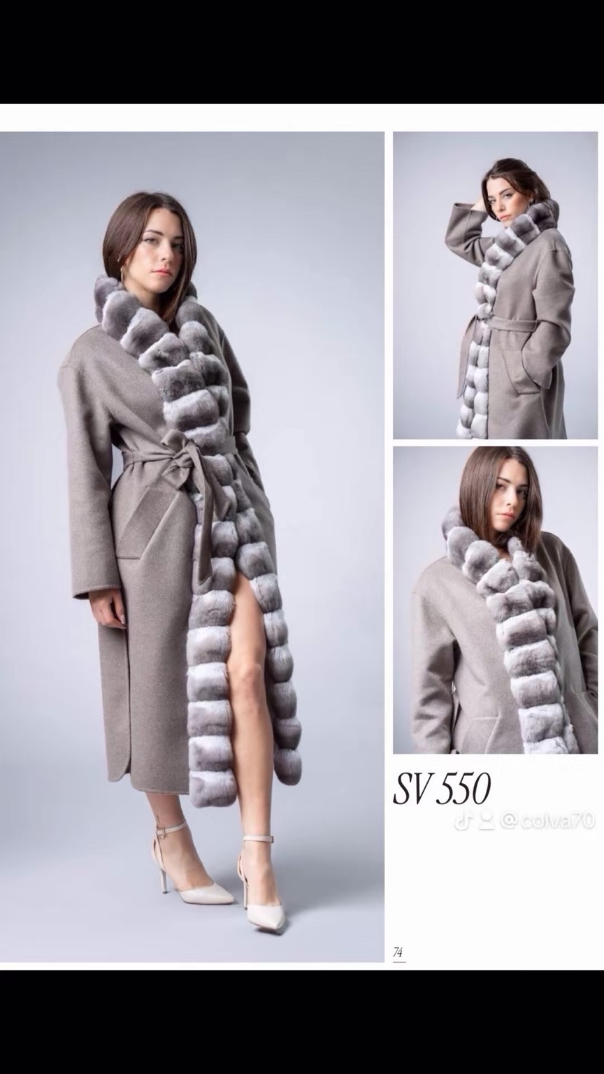 Grey belted long coat